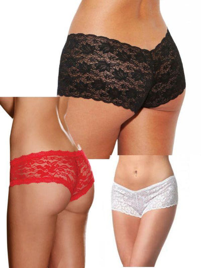 low rise lace booty shorts all colours available 